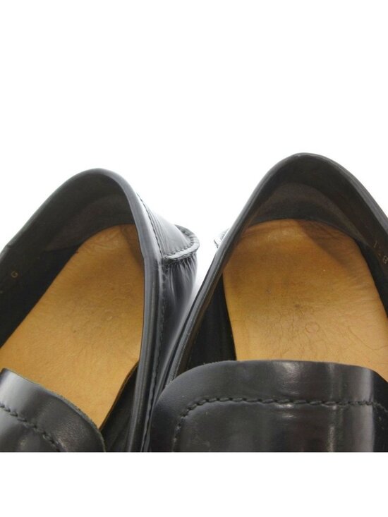Gucci Bamboo Loafers Slip On Shoes Leather 8.5 Black main image 5